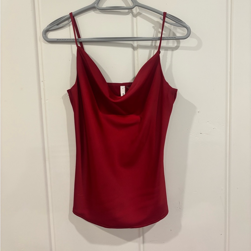 Glam Red Asymmetrical Fitted Camisole